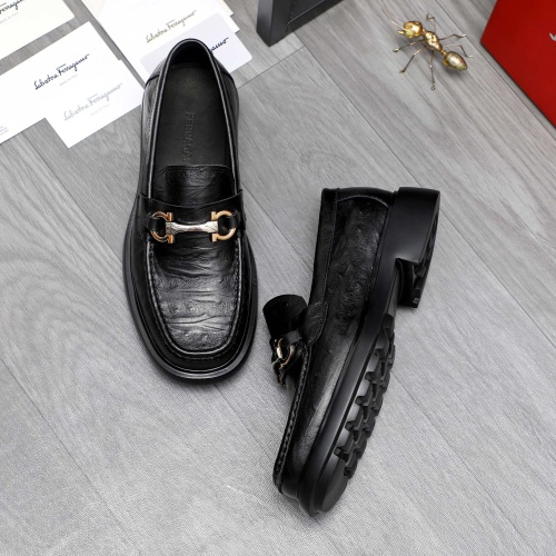 Replica Salvatore Ferragamo Leather Shoes For Men #1221271 $92.00 USD for Wholesale