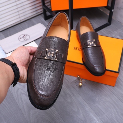 Replica Hermes Leather Shoes For Men #1221278 $80.00 USD for Wholesale