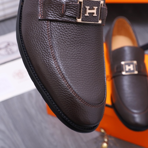 Replica Hermes Leather Shoes For Men #1221278 $80.00 USD for Wholesale