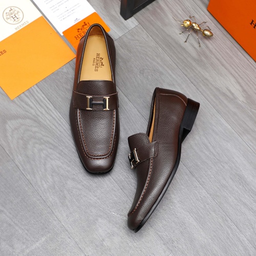 Replica Hermes Leather Shoes For Men #1221287 $82.00 USD for Wholesale