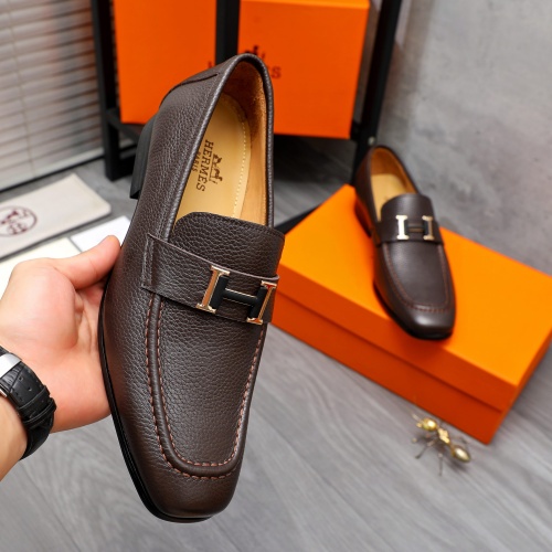 Replica Hermes Leather Shoes For Men #1221287 $82.00 USD for Wholesale