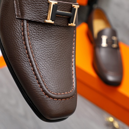 Replica Hermes Leather Shoes For Men #1221287 $82.00 USD for Wholesale