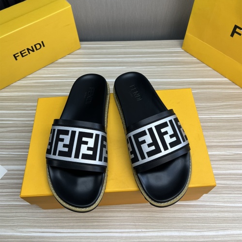 Wholesale Fendi Slippers For Men #1221382 $45.00 USD, Wholesale Quality Replica Fendi Slippers