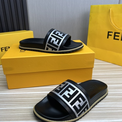 Replica Fendi Slippers For Men #1221382 $45.00 USD for Wholesale