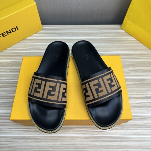 Wholesale Fendi Slippers For Men #1221384 $45.00 USD, Wholesale Quality Replica Fendi Slippers