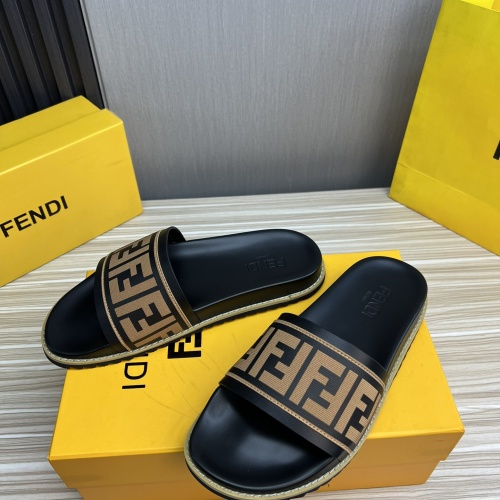 Replica Fendi Slippers For Men #1221384 $45.00 USD for Wholesale