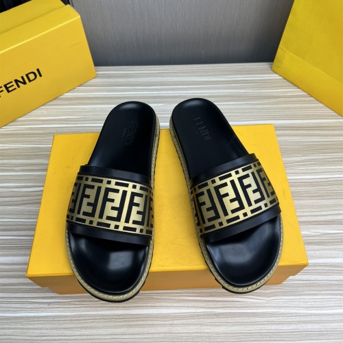 Wholesale Fendi Slippers For Men #1221392 $45.00 USD, Wholesale Quality Replica Fendi Slippers