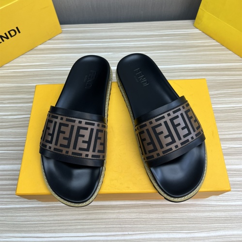 Wholesale Fendi Slippers For Men #1221393 $45.00 USD, Wholesale Quality Replica Fendi Slippers