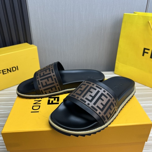 Replica Fendi Slippers For Men #1221393 $45.00 USD for Wholesale