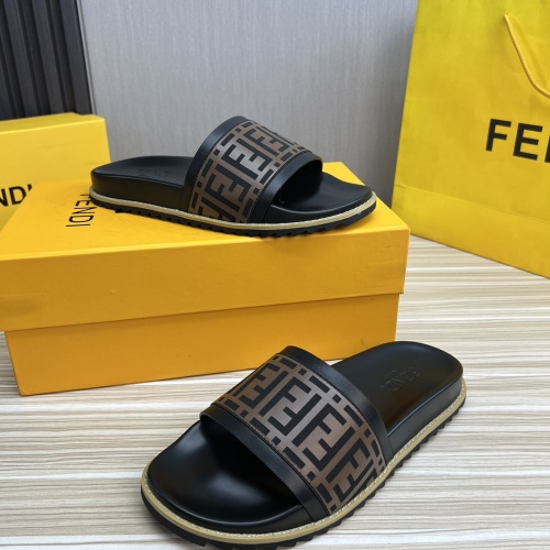 Replica Fendi Slippers For Men #1221393 $45.00 USD for Wholesale