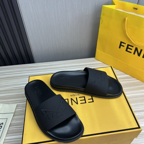 Replica Fendi Slippers For Men #1221401 $52.00 USD for Wholesale