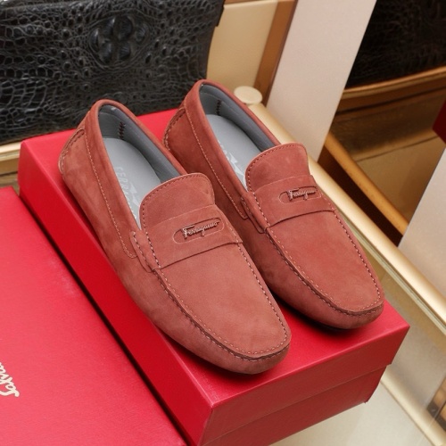 Replica Salvatore Ferragamo Leather Shoes For Men #1221525 $118.00 USD for Wholesale