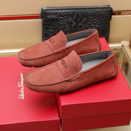 Replica Salvatore Ferragamo Leather Shoes For Men #1221525 $118.00 USD for Wholesale