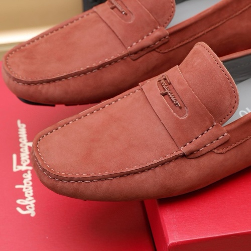 Replica Salvatore Ferragamo Leather Shoes For Men #1221525 $118.00 USD for Wholesale