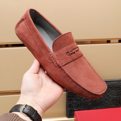 Replica Salvatore Ferragamo Leather Shoes For Men #1221525 $118.00 USD for Wholesale