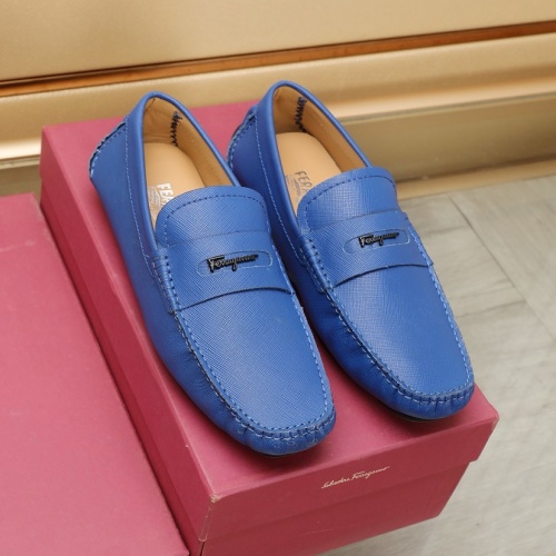 Replica Salvatore Ferragamo Leather Shoes For Men #1221541 $118.00 USD for Wholesale