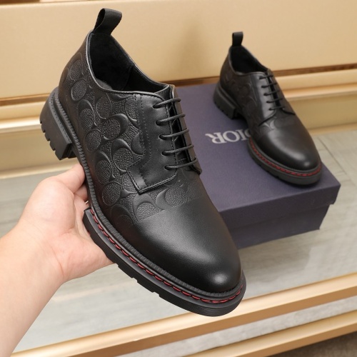 Replica Christian Dior Leather Shoes For Men #1221598 $98.00 USD for Wholesale