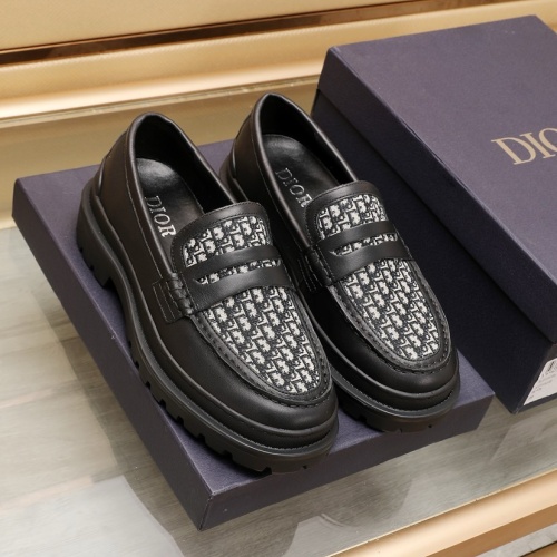 Replica Christian Dior Leather Shoes For Men #1221601 $96.00 USD for Wholesale