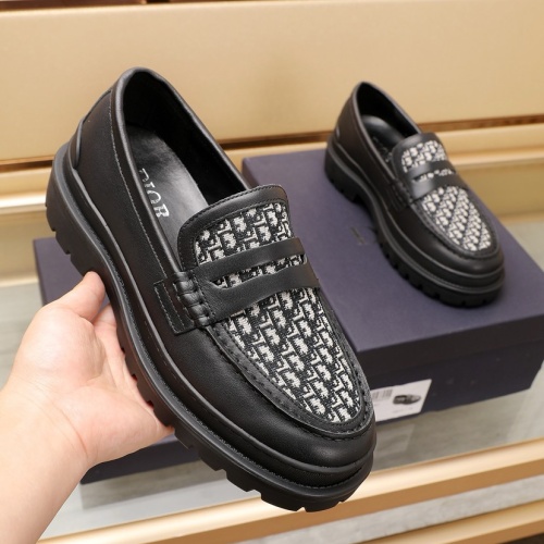 Replica Christian Dior Leather Shoes For Men #1221601 $96.00 USD for Wholesale