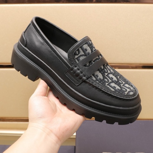 Replica Christian Dior Leather Shoes For Men #1221603 $96.00 USD for Wholesale