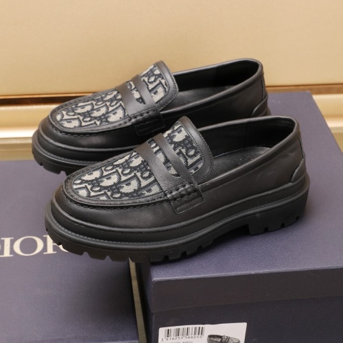 Replica Christian Dior Leather Shoes For Men #1221603 $96.00 USD for Wholesale