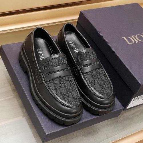 Replica Christian Dior Leather Shoes For Men #1221604 $96.00 USD for Wholesale