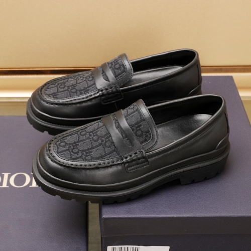 Replica Christian Dior Leather Shoes For Men #1221604 $96.00 USD for Wholesale