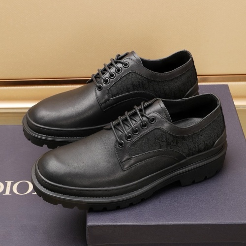 Replica Christian Dior Leather Shoes For Men #1221606 $98.00 USD for Wholesale