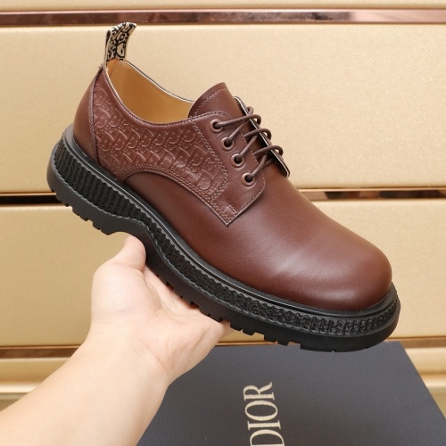 Replica Christian Dior Leather Shoes For Men #1221607 $102.00 USD for Wholesale