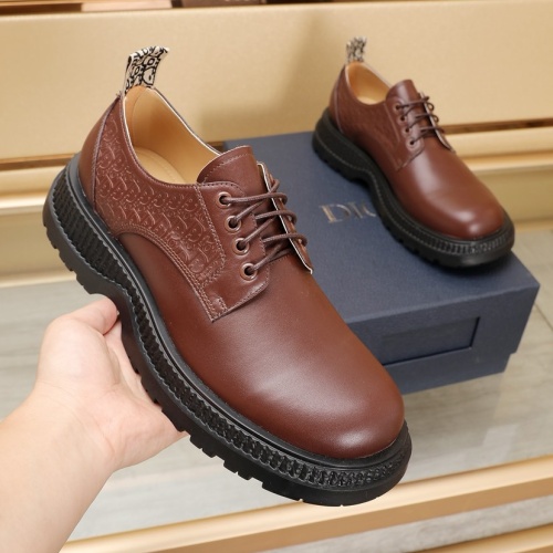 Replica Christian Dior Leather Shoes For Men #1221607 $102.00 USD for Wholesale