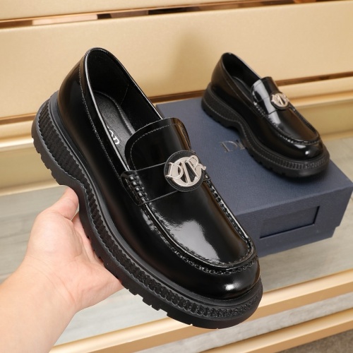 Replica Christian Dior Leather Shoes For Men #1221610 $102.00 USD for Wholesale