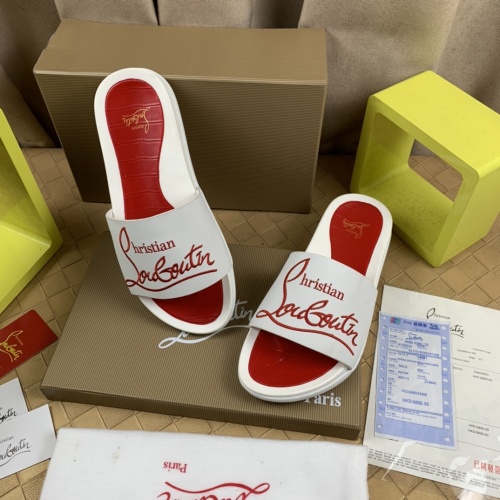 Replica Christian Louboutin CL Slippers For Men #1221757 $68.00 USD for Wholesale