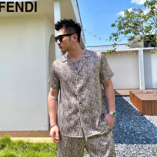 Replica Fendi Tracksuits Short Sleeved For Men #1222554 $72.00 USD for Wholesale