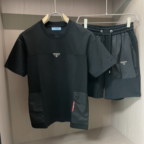 Wholesale Prada Tracksuits Short Sleeved For Men #1222891 $80.00 USD, Wholesale Quality Replica Prada Tracksuits