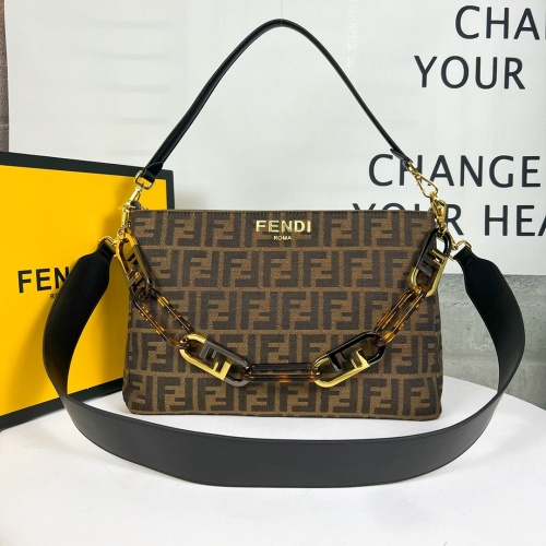 Wholesale Fendi AAA Quality Shoulder Bags For Women #1223455 $105.00 USD, Wholesale Quality Replica Fendi AAA Quality Shoulder Bags