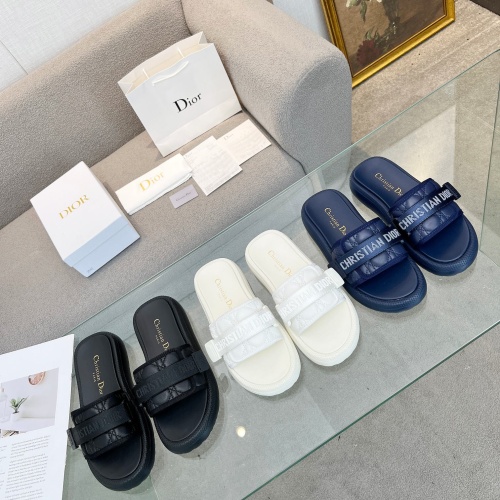 Replica Christian Dior Slippers For Women #1225055 $80.00 USD for Wholesale