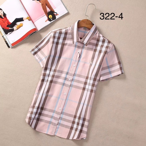 Wholesale Burberry Shirts Short Sleeved For Women #1225348 $36.00 USD, Wholesale Quality Replica Burberry Shirts