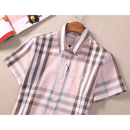 Replica Burberry Shirts Short Sleeved For Women #1225348 $36.00 USD for Wholesale