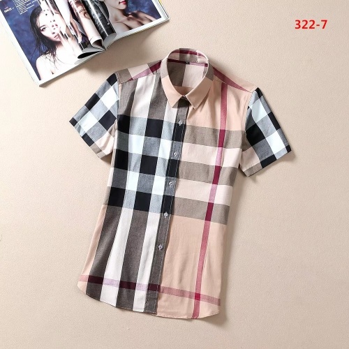 Wholesale Burberry Shirts Short Sleeved For Women #1225353 $36.00 USD, Wholesale Quality Replica Burberry Shirts