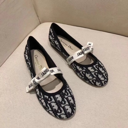 Replica Christian Dior Flat Shoes For Women #1225392 $85.00 USD for Wholesale