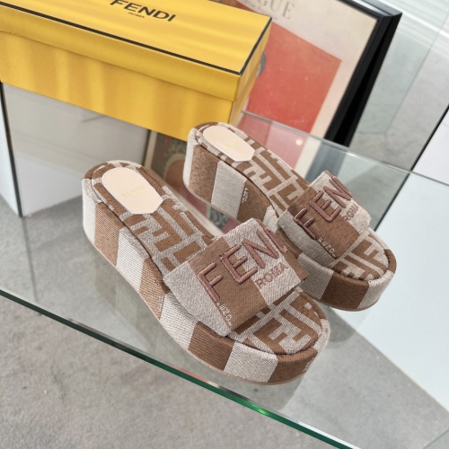 Wholesale Fendi Slippers For Women #1225498 $85.00 USD, Wholesale Quality Replica Fendi Slippers