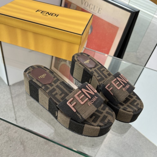 Wholesale Fendi Slippers For Women #1225499 $85.00 USD, Wholesale Quality Replica Fendi Slippers