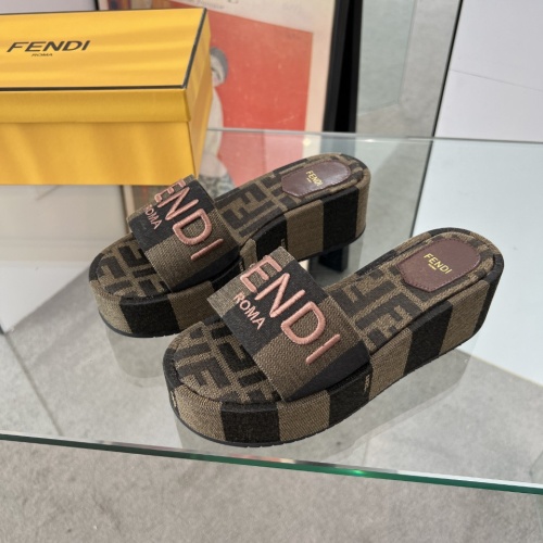 Replica Fendi Slippers For Women #1225499 $85.00 USD for Wholesale