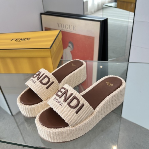 Wholesale Fendi Slippers For Women #1225502 $88.00 USD, Wholesale Quality Replica Fendi Slippers