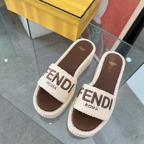 Replica Fendi Slippers For Women #1225502 $88.00 USD for Wholesale