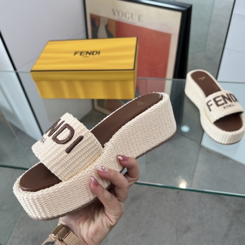 Replica Fendi Slippers For Women #1225502 $88.00 USD for Wholesale