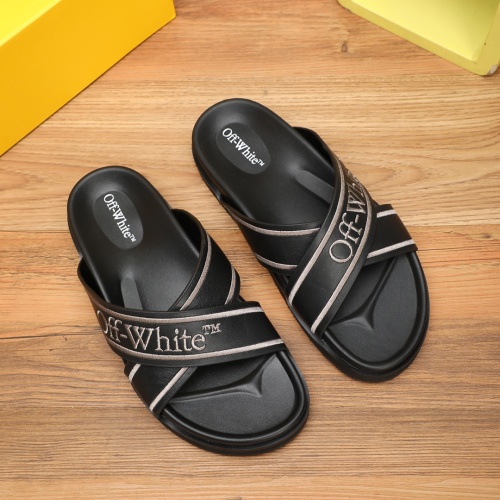 Wholesale Off-White Slippers For Men #1225623 $56.00 USD, Wholesale Quality Replica Off-White Slippers