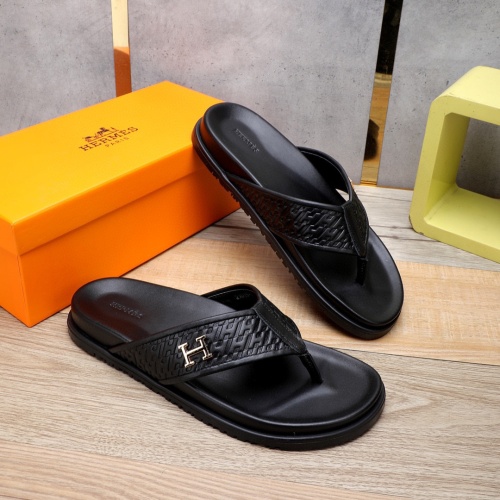 Replica Hermes Slippers For Men #1225628 $56.00 USD for Wholesale