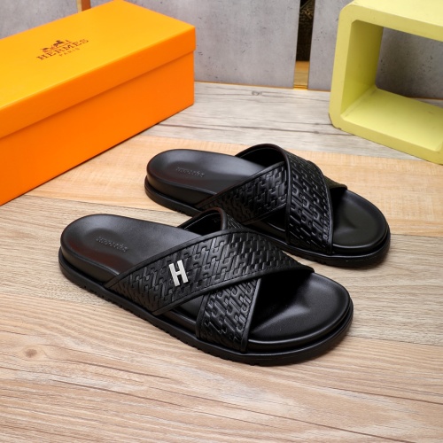 Replica Hermes Slippers For Men #1225629 $56.00 USD for Wholesale