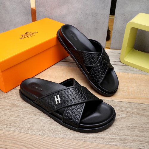 Replica Hermes Slippers For Men #1225629 $56.00 USD for Wholesale